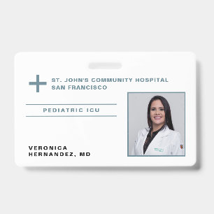 Badge Logo du médecin Médicale de l'hôpital Blue Grey ID