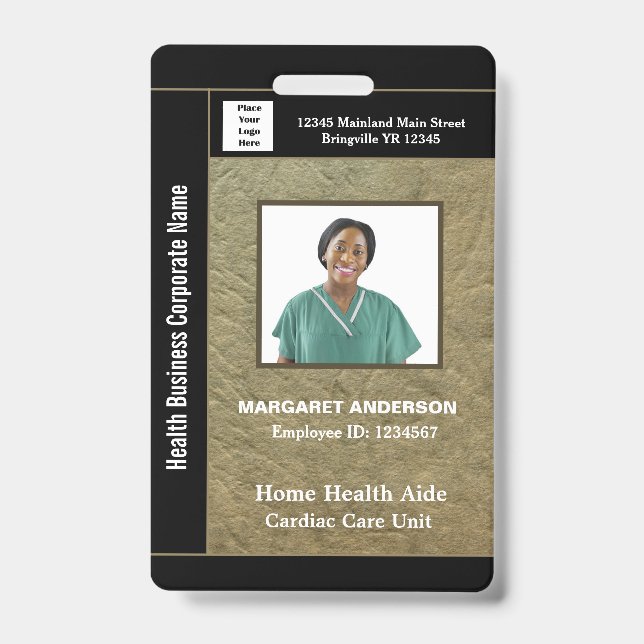 Badge Logo du nom photo de l'employé de l'entreprise per (Avant)