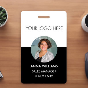 Badge Logo employé rond Photo ID