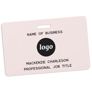 Badge Logo Entreprise Professionnel Blush Rose Nom