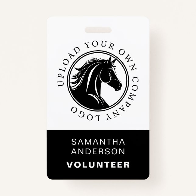 Badge Logo équestre du cheval Volontaire Employé Code QR (Devant)