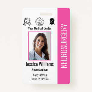 Badge Logo et ID photo de l'employé de l'hôpital personn