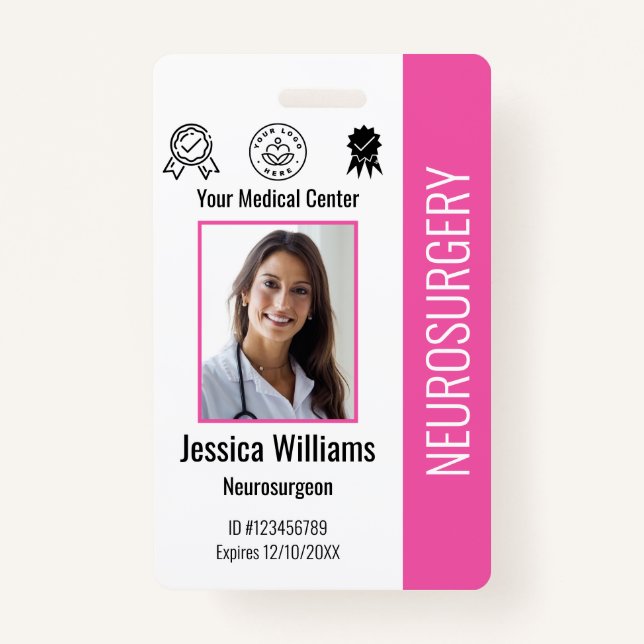 Badge Logo et ID photo des employés de l'hôpital (Devant)