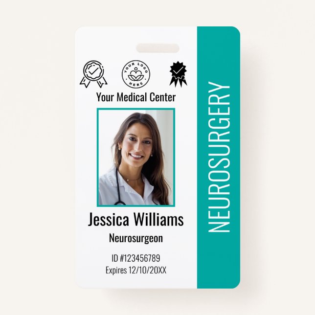 Badge Logo et ID photo des employés de l'hôpital (Devant)