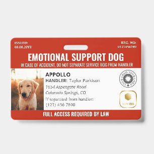 Badge Logo et ID photo Red Service Dog 2