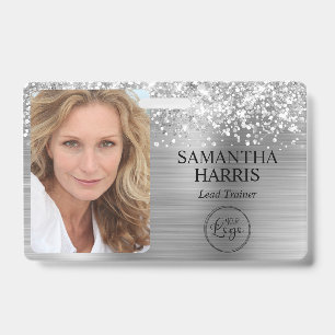 Badge Logo et photo de la pile en argent