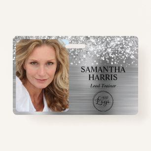 Badge Logo et photo de la pile en argent