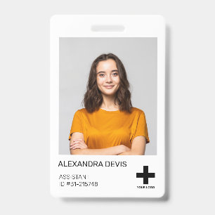 Badge Logo et photo d'employé professionnel personnalisé