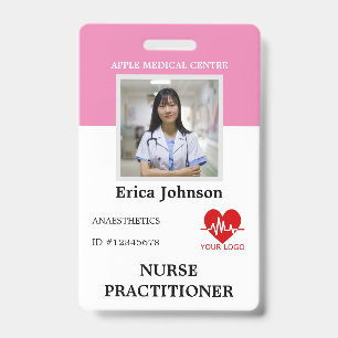 Badge Logo et photo du personnel médical de l'hôpital pe