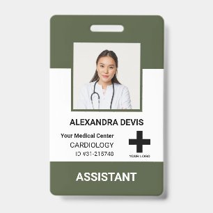 Badge Logo et photo personnalisés d'employé d'hôpital