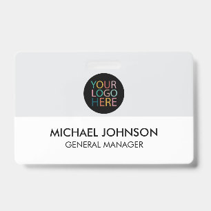 Badge Logo et texte personnalisés pour entreprise commer