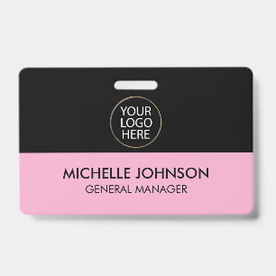 Badge Logo et texte personnalisés pour entreprise commer
