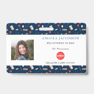 Badge Logo Horizontal de Blue Nurse Healthcare ID