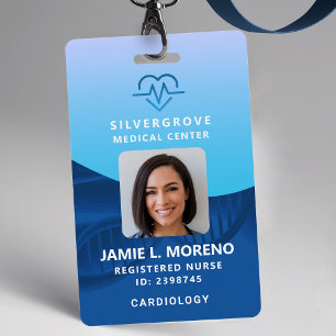 Badge Logo médical de soins de santé cœur bleu photo inf