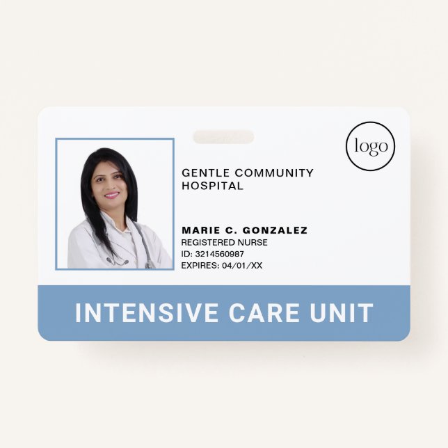 Badge Logo Médicale Light Blue Hospital - ID photo (Devant)