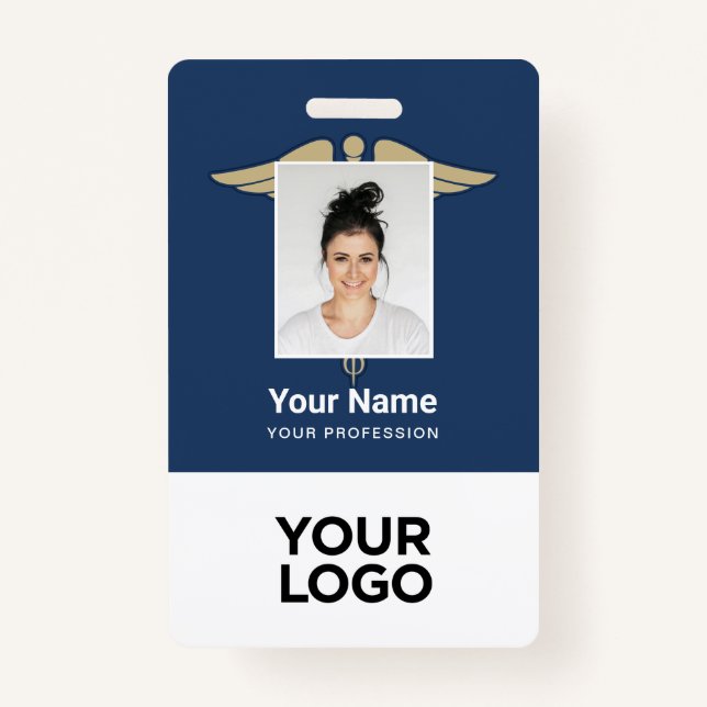 Badge Logo moderne Employé Médecin Infirmière Nom de la  (Devant)