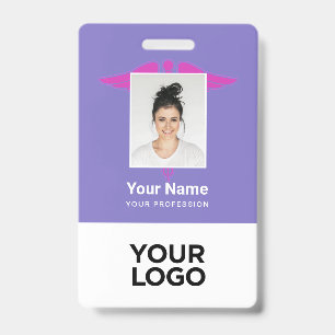 Badge Logo moderne Employé Médecin Infirmière Nom photo