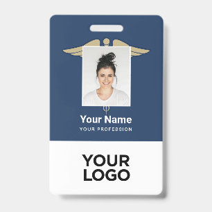 Badge Logo Moderne Employé Médecin Infirmière Photo Nom