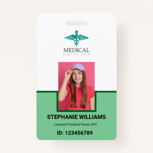 Badge Logo moderne Modèle Employé Nom photo Infirmière I