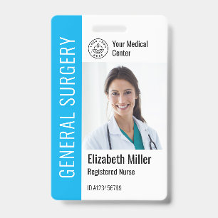 Badge Logo moderne Modèle Employé Nom photo Infirmière I