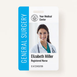Badge Logo moderne Modèle Employé Nom photo Infirmière I