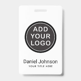 Badge Logo ou photo personnalisé nom de l'employé titre 