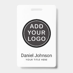 Badge Logo ou photo personnalisé nom de l'employé titre
