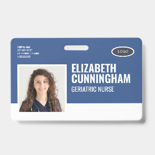 Badge Logo ovale Photo Nom Infirmière Code-barres Horizo