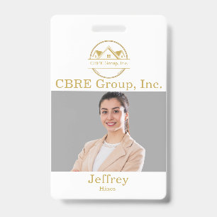 Badge Logo personnalisé blanc et or Elegant Real Estate