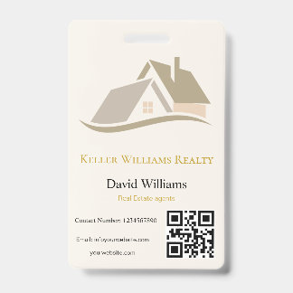 Badge Logo personnalisé blanc et or pour l'immobilier mo