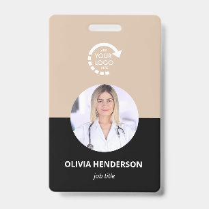 Badge Logo personnalisé Carte d'identité employé Beige