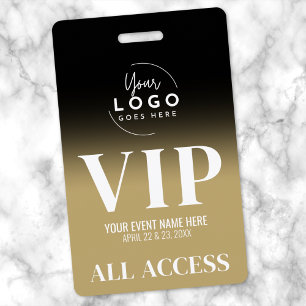 Badge Logo personnalisé Élégant Noir Or VIP