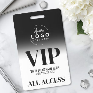 Badge Logo personnalisé Élégant VIP noir et blanc