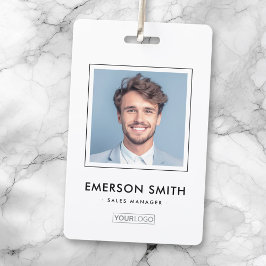 Badge Logo personnalisé et photo blanche nom de l'employ