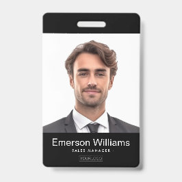 Badge Logo personnalisé et photo de l'employé sur la car