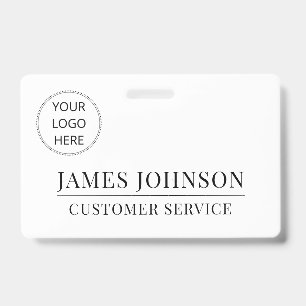 Badge Logo personnalisé Nom de l'employé du service clie