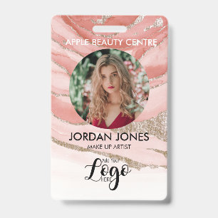 Badge logo personnalisé personnel d'affaires Photo rose