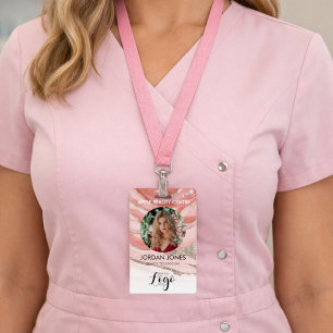 Badge logo personnalisé personnel d'affaires Photo rose