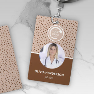 Badge LOGO PERSONNALISÉ Photo beige