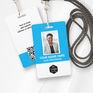 Badge Logo personnalisé Photo d'employé Bleu personnalis