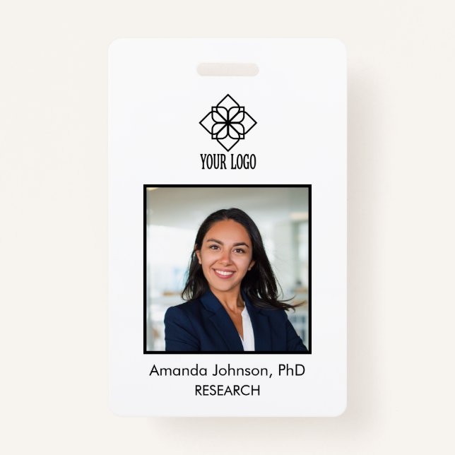 Badge Logo personnalisé simple ID photo employé (Devant)