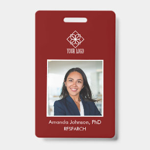 Badge Logo personnalisé simple ID photo employé