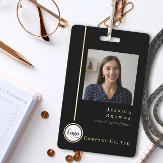 Badge Logo photo Black Gold moderne Code QR