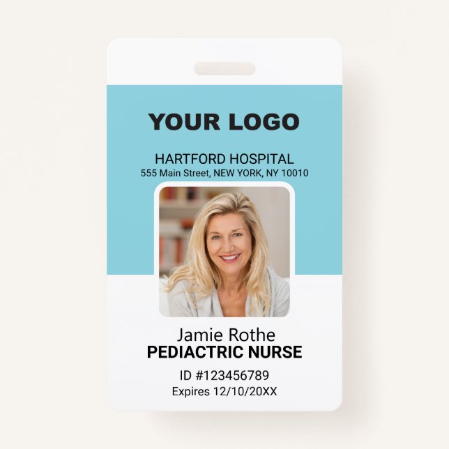 Badge Logo photo de l'infirmière pédiatrique (Devant)