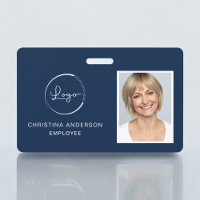 Logo photo d'entreprise Nom de l'employé Bleu mari
