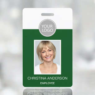 Badge Logo photo d'identité professionnelle verte avec n