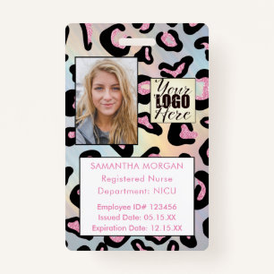 Badge Logo photo holographique poster de animal ID emplo