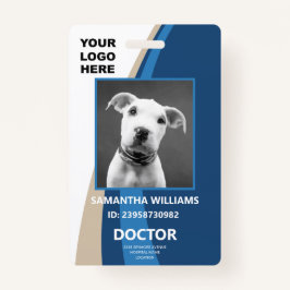 Badge Logo photo ID Médicale bleu et blanc