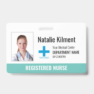 Badge Logo photo nom employé de l'hôpital sarcelle et bl