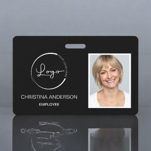 Badge Logo Photo Personnalisé Nom de l'Employé Travail d